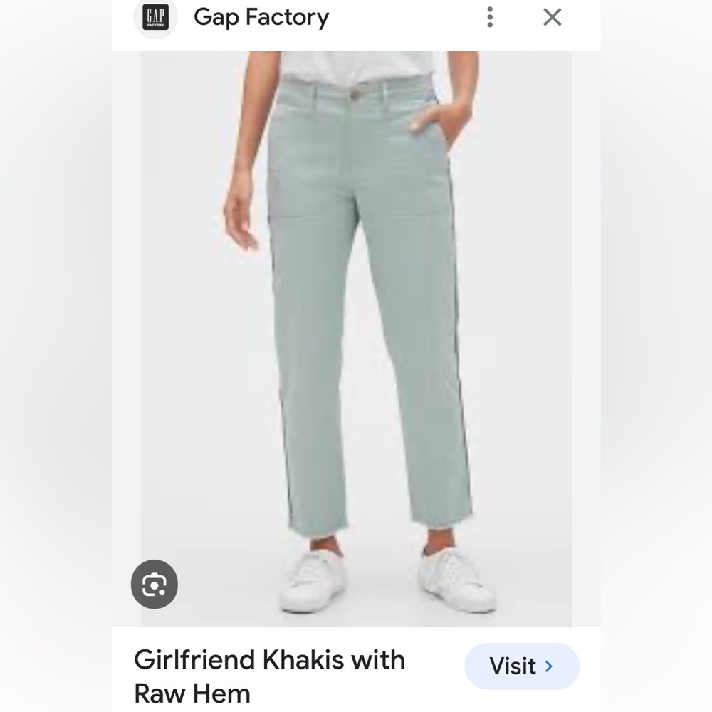 Gap  Girlfriend Khakis with Raw Hem Size 8 mint green